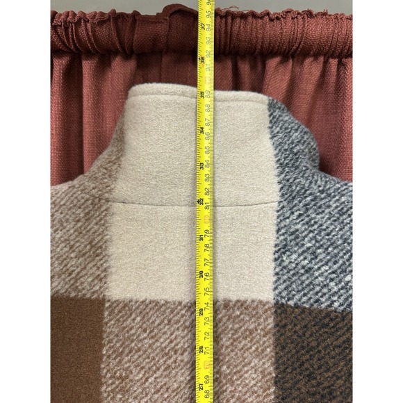 Pendleton Wool Blend Walker Coat Jacket Cream Brown Plaid Women Size Large - Picture 8 of 8